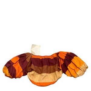 CALA DE LA CRUZ***Colorful Puff Sleeve Crop Top***Small $329